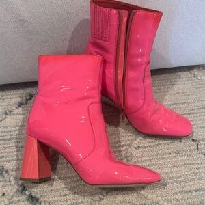Jeffrey Campbell Hot Pink Patent Ankle Boots